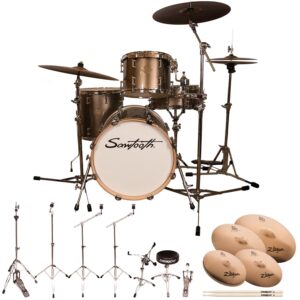 Sawtooth Command Series 4-Piece 18" Bass, ChromaCast Hardware, Champagne, Drum Set with Zildjian S Family Cymbals (ST-COM-4PC-18-C-S)