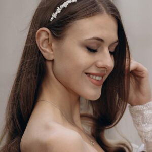 SWEETV Crystal Wedding Headband Silver Bridal Headpiece Jewelry Band Rhinestone Hairpiece Women Hair Accessories for Brides