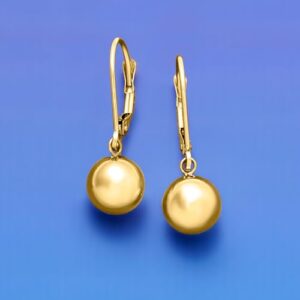 Ross-Simons 8mm 14kt Yellow Gold Bead Drop Earrings