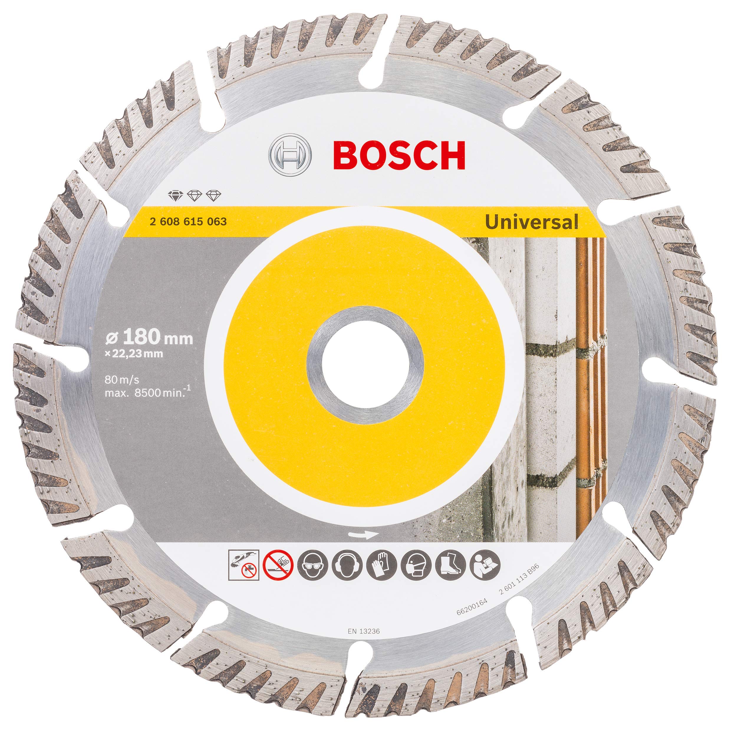 Bosch Professional 2608615064 Standard für Universal Diamond Cutting disc (Concrete and Masonry, 115 x 22.23 mm, Angle Grinder)