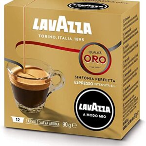 Lavazza A Modo Mio Espresso Qualita Oro Coffee Machine Capsules Pack of 12 Pods