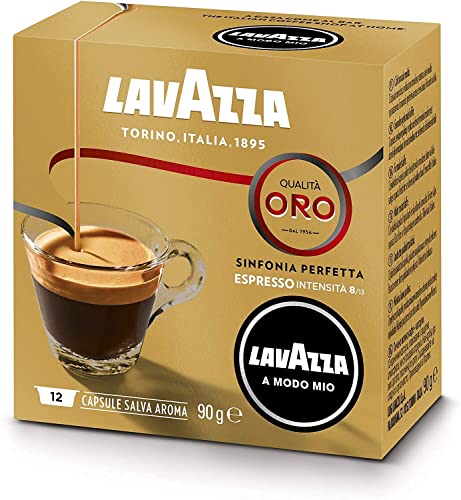 Lavazza A Modo Mio Espresso Qualita Oro Coffee Machine Capsules Pack of 12 Pods