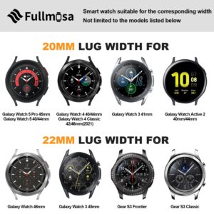 Fullmosa 22mm Leather Watch Bands Compatible with Samsung Galaxy Watch 46mm,Galaxy Watch 3 45mm,Gear S3 Frontier/Classic,Huawei Watch GT,Garmin Vivoactive 4/Forerunner 945,Black