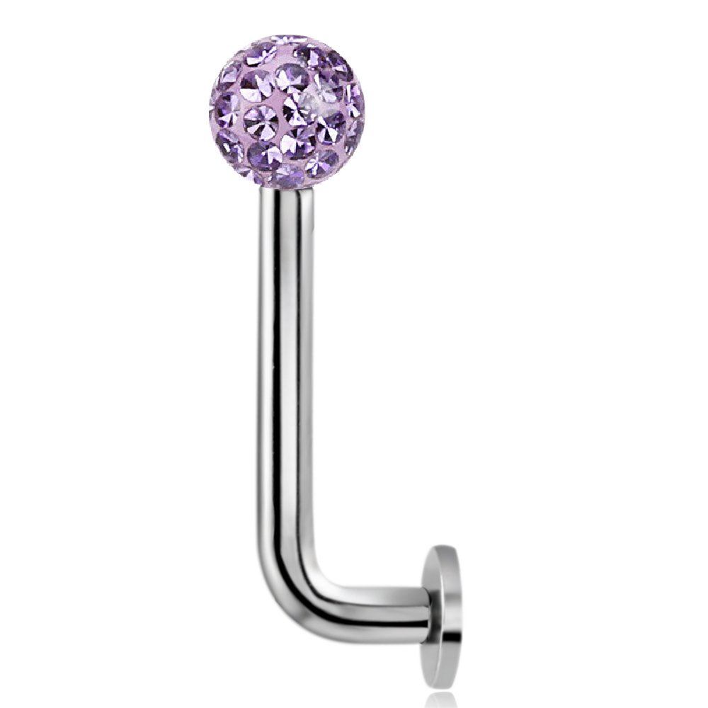 Internally Threaded 14G Christina Piercing Jewelry Surgical Steel (13mm, Purple)