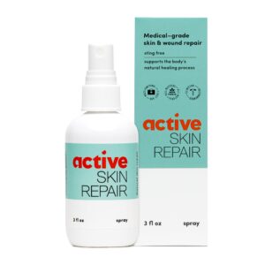 active skin repair first aid healing skin spray - natural & non-toxic with hypochlorus acid for minor cuts, wounds, scrapes, rashes, sunburns, & more, hsa/fsa eligible, 3 oz