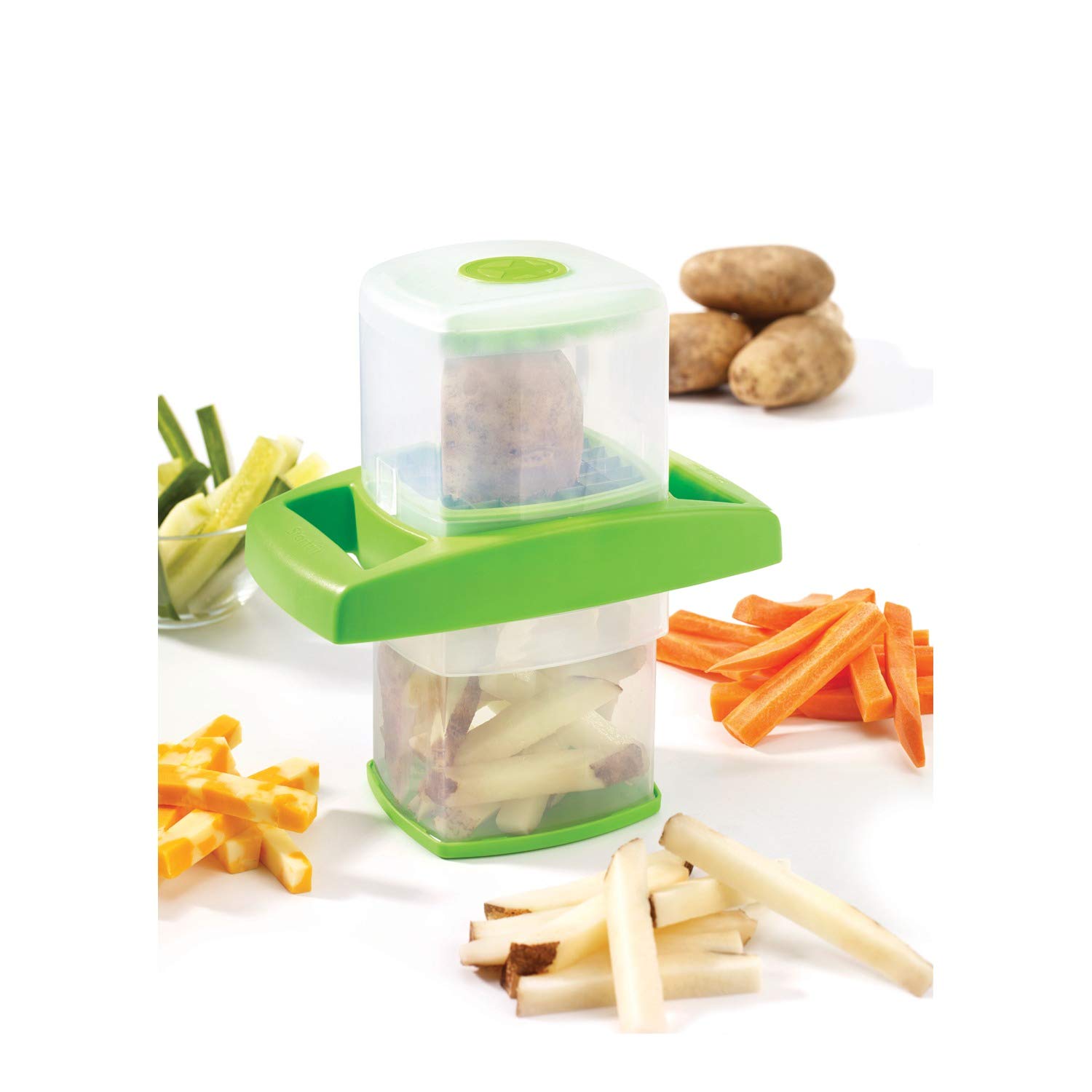 Starfrit 092123-006-0000 Easy Fry & Veggie Cutter, Green/White, One Size