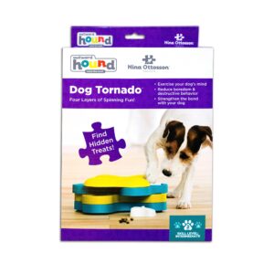 Outward Hound Nina Ottosson Dog Tornado Dog Puzzle Interactive Treat Puzzle Dog Enrichment Dog Toy, Level 2 Intermediate, Blue