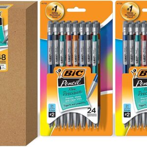 BIC Xtra-Precision Mechanical Pencil, Metallic Barrel, Fine Point (0.5mm), 48-Count