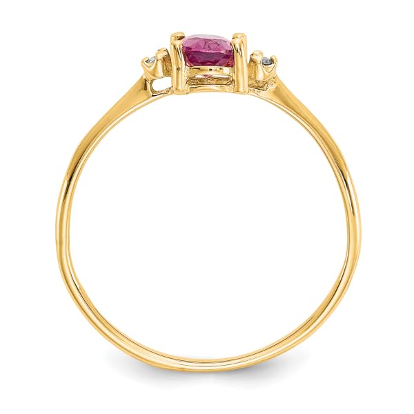 IceCarats 10K Yellow Gold Diamond Pink Tourmaline Ring Gemstone Band April October Birthstone Jewelry Size 6