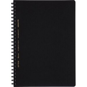 kokuyo d shaped soft ring notebook, 5mm grid ruled, 70 sheets, a5, black, japan import (su-sv437s5-d)