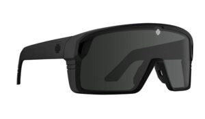 spy optic monolith sunglasses matte black w/happy grey green black spectra mirror lens