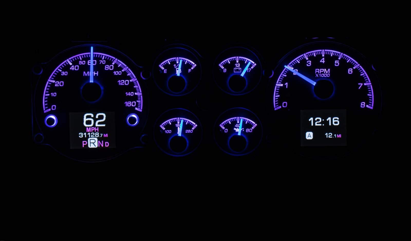 Dakota Digital 78-88 Chevy Monte Carlo Customizable Gauge Kit Black HDX-78C-MC-K