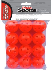 pridesports golf pawb5612 orange perforated practice balls,12 pcs