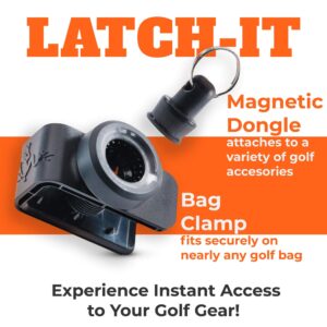 Frogger Golf Bag Latch-It Accessory Attachment System for Golf Bags – Magnetic Clip to Easily Attach Golf Towels, Brushes, Rangefinders and More