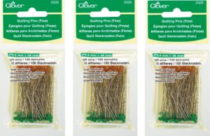 clover quilting pins, fine (3 pack)