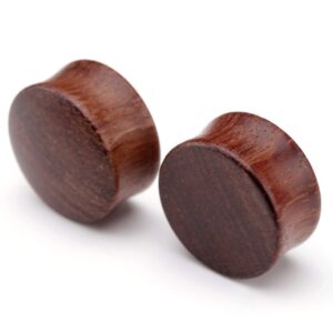 Jovivi 6pcs Organic Wood Brown Black Double Flared Ear Saddle Plugs Stretcher Punk Piercing Gauge 3/4" 20mm