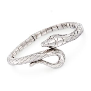 ross-simons italian sterling silver snake bypass bangle bracelet. 7 inches