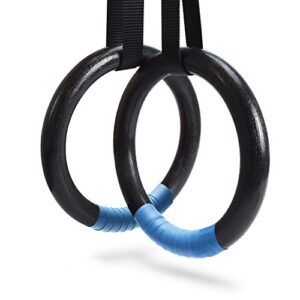 PACEARTH Gymnastic Rings 1100lbs Capacity with 14.76ft Adjustable Buckle Straps Pull Up Exercise Rings Non-Slip Rings for Home Gym Full Body Workout (Black)