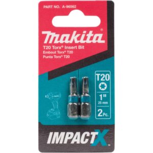 Makita A-96562 Impactx T20 Torx 1″ Insert Bit, 2 Pack