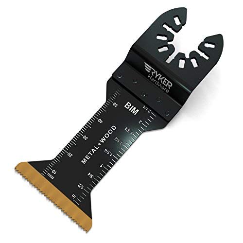 Ryker Hardware Multi Tool Blades: 6 Titanium Bi-Metal Oscillating Tool Blades for Metal & Wood, Compatible with Fein Multimaster, Rockwell, DeWalt, Makita, Milwaukee, Porter Cable, Ridgid