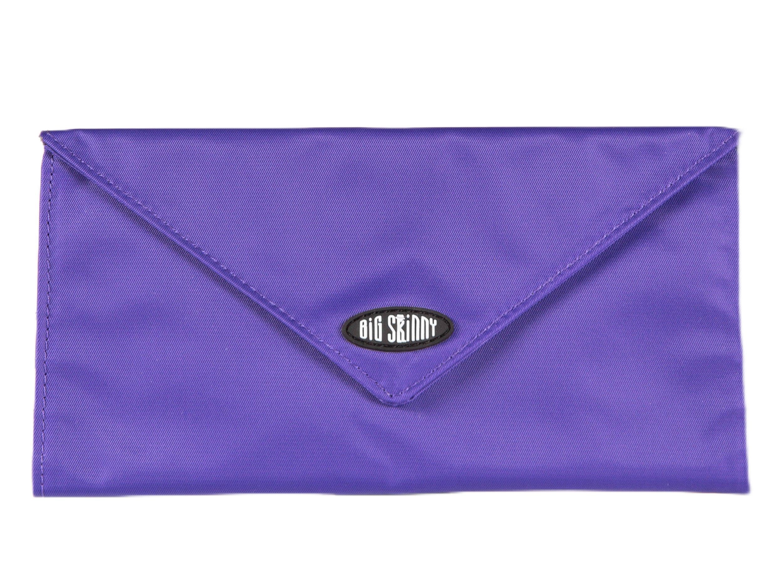 Big Skinny RFID Blocking Slimvelope Tri-Fold Checkbook Wallet, Purple, One Size