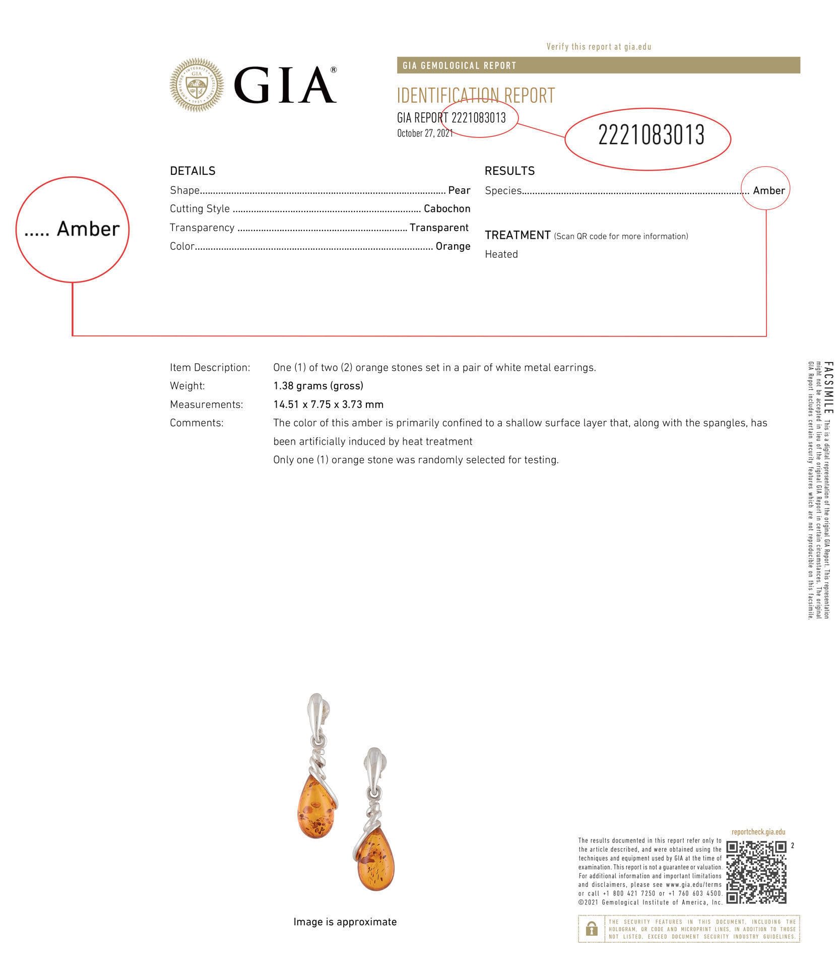 Amber Earrings - 925 Baltic Honey Amber Dangling Earrings "Eleanor" - GIA Certified - Gemstone Dangle Earrings - Sterling Silver Jewelry Collection