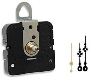 takane quartz clock movement mechanism, choose your hands and size, usa made (11/16" threaded shaft for dials up to 1/2" thick, h hands with black second hand)