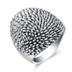 mytys vintage silver rings for women hedgehog style antique statement ring thumb rings jewelry gifts size 8