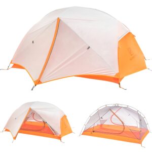 featherstone ul granite 2 person backpacking tent lightweight, 3-season, waterproof for camping and hiking- includes footprint & mesh gear loft - freestanding with ultralight footprint-fly capability