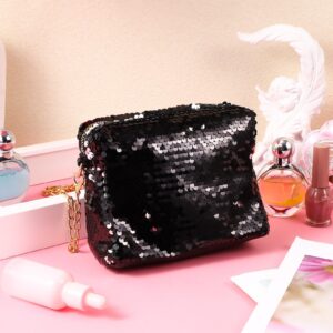 OULII Fashion Glitter Bag Handbag Party Evening Clutch Shoulder Bag for Women (Black)