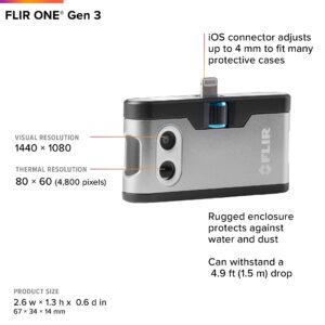 FLIR ONE Gen 3 - Thermal Imaging Camera for iOS Smartphones (iPhone w/Lightning Port Only)