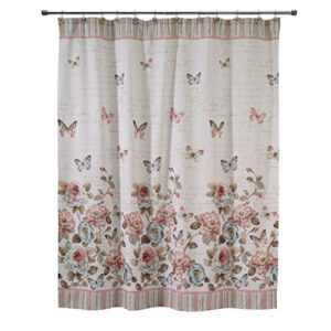 avanti linens - fabric shower curtain, butterfly inspired bathroom decor (butterfly garden collection)