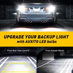 AUXITO 912 921 LED Bulb for Backup Light Reverse Lights High Power 2835 15-SMD Chipsets Error Free T15 906 922 W16W Bulbs, 6000K White (Upgraded, Pack of 2)