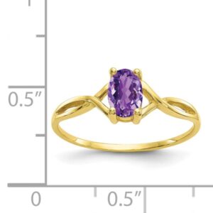 IceCarats 10K Yellow Gold Purple Amethyst Ring Gemstone Band February Birthstone Jewelry Size 7.00