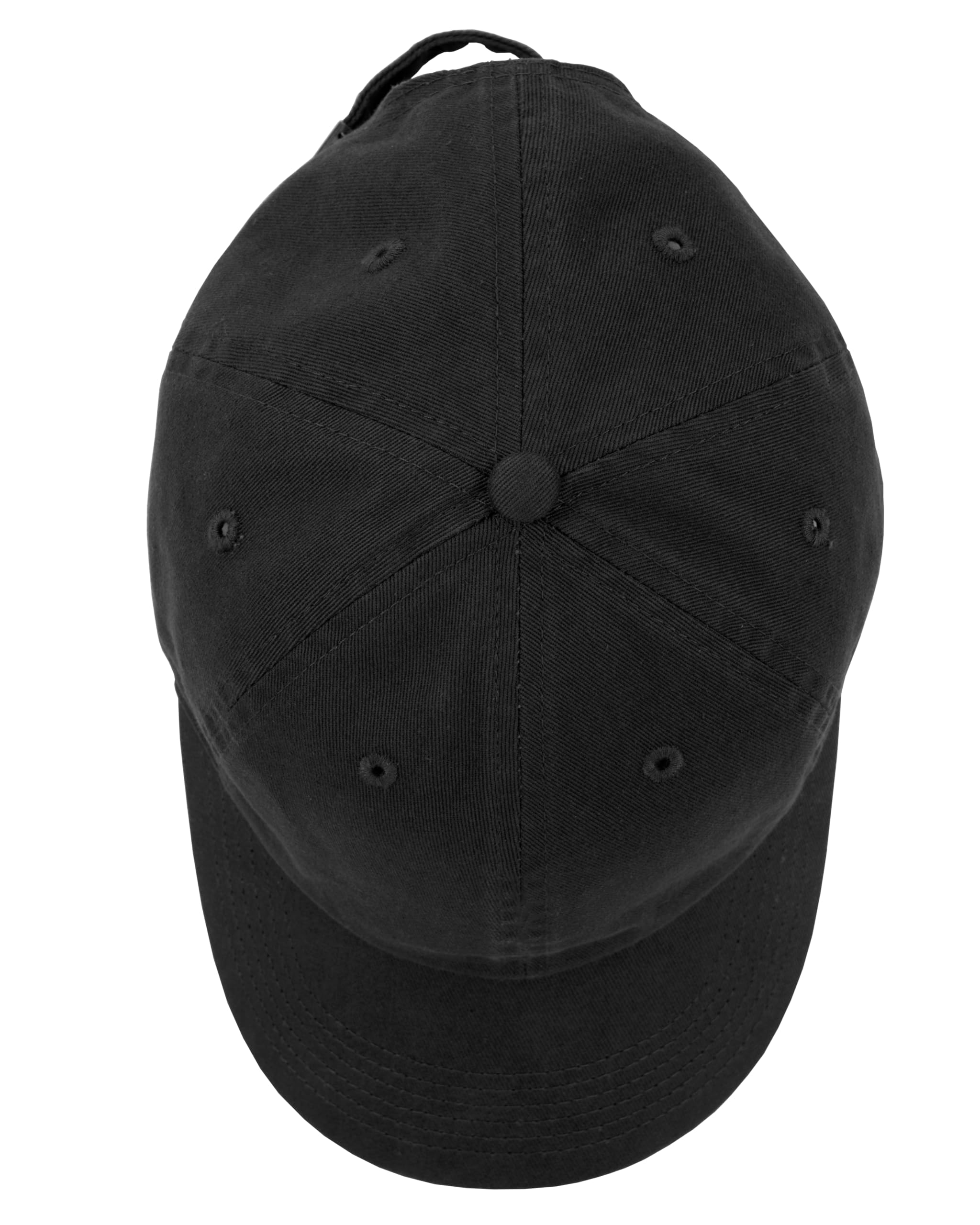 Gelante Baseball Caps Hats 100% Cotton Plain Blank Adjustable Size Wholesale Bulk of 12 Pack.1801-Black-12PC