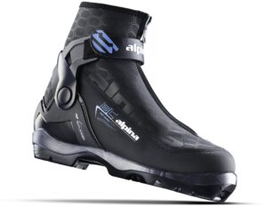 alpina sports women's outlander eve backcountry cross country nordic ski boots, black/blue, euro 39