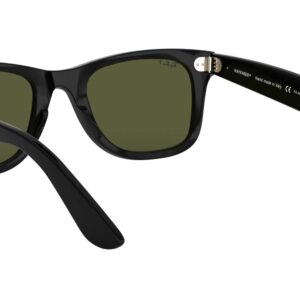 Ray-Ban Rb4340 Wayfarer Ease Square Sunglasses, Black/G-15 Green Polarized, 50 mm