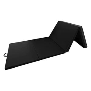 BalanceFrom All Purpose 4'x10'x2" Extra Thick High Density Anti Tear Gymnastics Gym Folding Exercise Aerobics Mats, Black