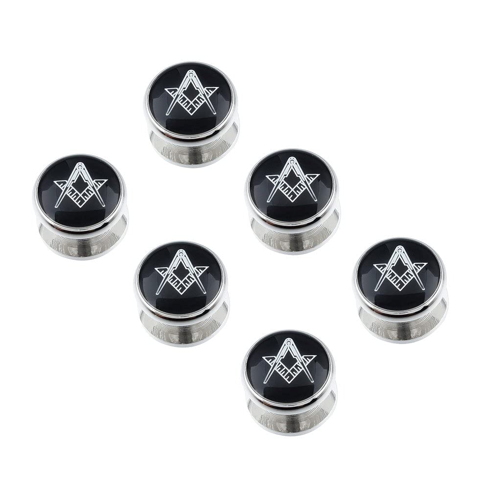 Freemason Masonic Cufflinks and Tuxedo Studs Set in Gift Box, Easy to Wear, Gifts or Jewelry for Men, Wedding Accessories.