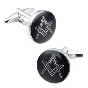 Freemason Masonic Cufflinks and Tuxedo Studs Set in Gift Box, Easy to Wear, Gifts or Jewelry for Men, Wedding Accessories.