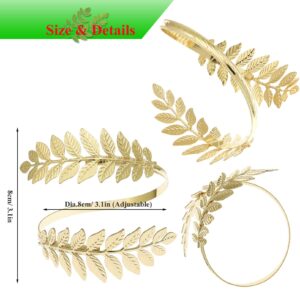 RechicGu Gold Tone Greek Roman Laurel Christmas Tree Leaf Bracelet Armband Upper Arm Cuff Armlet Festival Bridal