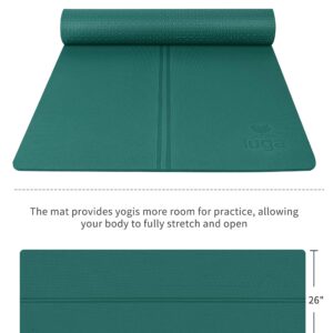 IUGA Eco Friendly Yoga Mat with Alignment Lines, Free Carry Strap, Non Slip TPE Yoga Mat for All Types of Yoga, Extra Large Exercise and Fitness Mat Size 72”X26”X1/4"