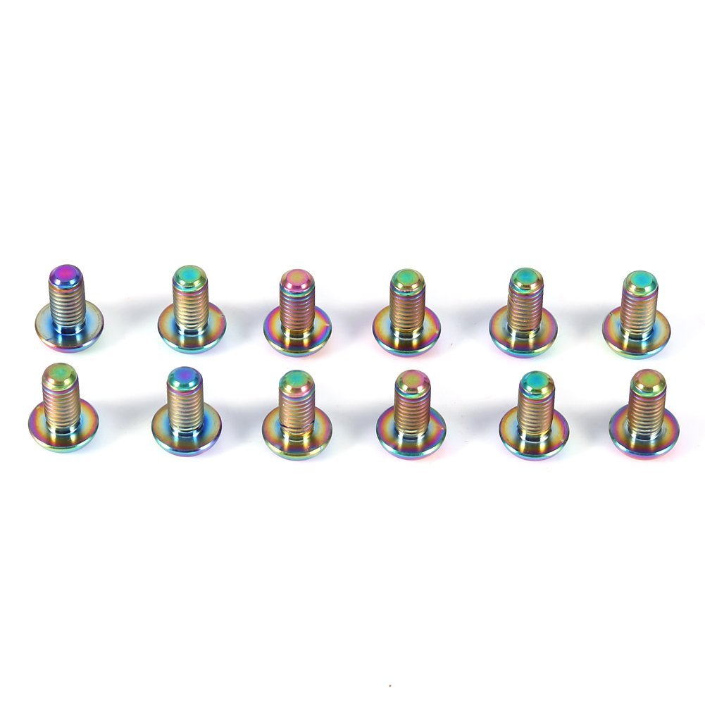 VGEBY Rotor Bolts, Mountain Bike Disc Brake Rotor Screws (Pack of 12) (Color : Colorful) Oil Slick Bike Parts Burnt Blue M6 Bolts