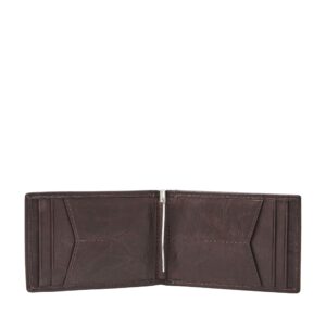 Fossil Men's Neel Leather Slim Minimalist Money Clip Bifold Front Pocket Wallet, Brown, (Model: ML3887200)