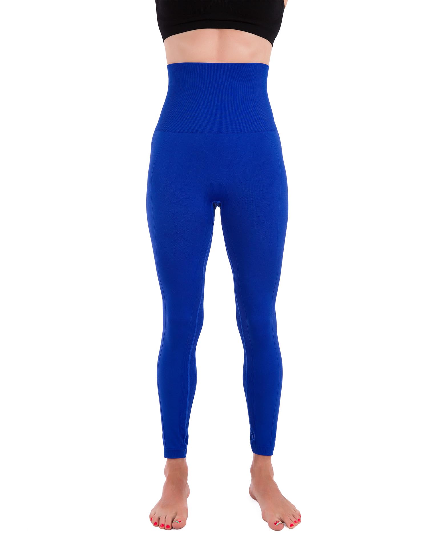 Homma High Waist Compression Leggings for Women Tummy Control Postpartum Leggings Seamless Yoga Workout Pants Royal S