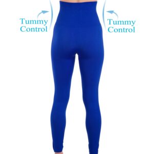 Homma High Waist Compression Leggings for Women Tummy Control Postpartum Leggings Seamless Yoga Workout Pants Royal S