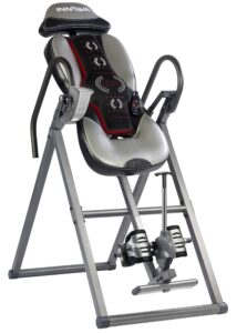 innova health and fitness itm5900 advanced heat and massage inversion table, gray/black