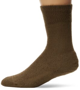 thorlos unisex ms anti-fatigue thick padded over the calf sock, coyote brown, medium