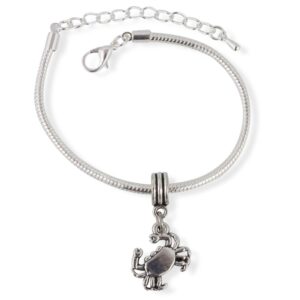 dave the bunny crab jewelry for women | stainless steel snake chain charm bracelet