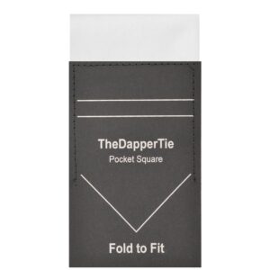 thedappertie - men's white cotton flat pre folded pocket square on card